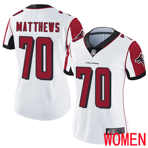 Atlanta Falcons Limited White Women Jake Matthews Road Jersey NFL Football #70 Vapor Untouchable->youth nfl jersey->Youth Jersey
